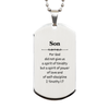 Engraved Silver Dog Tag Son Gift for Graduation, Inspirational 2 Timothy 1:7 Bible Verse, Confidence, Birthday Present for Him
