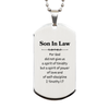 Engraved Silver Dog Tag Son In Law Gift, 2 Timothy 1:7, Inspirational Christmas, Birthday, Veterans Day, Confidence