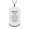 Unique Stepson Silver Dog Tag Engraved with 2 Timothy 1:7 Inspirational Gift for Birthday, Graduation, Christmas - Strength, Love, Confidence