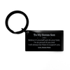 Bonus Son Engraved Keychain Believe in Yourself Gift for Graduation from Loving Bonus Mom Supportive and Inspirational