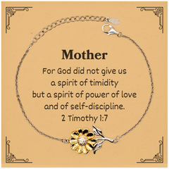 Mother Sunflower Bracelet Power Love Confidence Gift for Her Birthday Easter