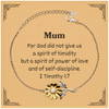 Sunflower Bracelet for Mum - A Spirit of Power, Love, and Self-Discipline - Inspirational Jewelry for Mothers Day, Birthday, Christmas, Graduation - Engraved Confidence and Hope