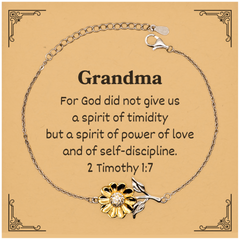 Grandma Sunflower Bracelet for Strength and Love, Easter Gift for Grandma