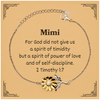 Sunflower Bracelet Mimi Inspirational Gift for Her with Engraved 2 Timothy 1:7 Quote - Perfect Birthday or Graduation Present for Women of Faith