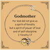 Godmother Sunflower Bracelet - Spirit of Power, Love, Self-Discipline - Inspirational Jewelry Gift for Birthday, Christmas, Graduation - Unique Godmother Bracelet