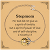 Engraved Sunflower Bracelet Stepmom Gift For Christmas Hope and Confidence with 2 Timothy 1:7 Bible Verse
