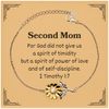 Sunflower Bracelet Second Mom - Empowering Spirit of Love and Self-Discipline Engraved Bracelet for Birthday Christmas Graduation Gifts