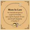 Sunflower Bracelet Mom In Law 2 Timothy 1:7 Inspirational Gift for Birthday, Christmas, and Holidays