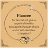 Sunflower Bracelet for Fiancee - Engraved with 2 Timothy 1:7, Perfect for Birthday, Christmas, and Graduation Gifts - Inspirational Jewelry for Confidence and Hope