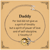 Sunflower Bracelet Daddy Inspirational Gift for Men 2 Timothy 1:7