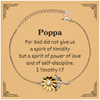 Sunflower Bracelet for Poppa - Power, Love, and Self-Discipline Inspirational Gift for Birthday, Fathers Day, Christmas - Engraved Courage and Hope Jewelry for Him