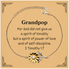 Grandpop Sunflower Bracelet For God did not give us a spirit of timidity but a spirit of power, confidence, and hope, perfect for Birthday, Graduation, Holidays, and Easter