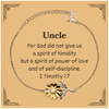 Uncle Sunflower Bracelet - Inspirational Gift for Uncle, Birthday, Christmas, Graduation, Veterans Day, Easter - Powerful and Loving Quote Engraved Bracelet for Men