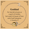 Powerful Goddad Sunflower Bracelet for Graduation, Holidays & Confidence - 2 Timothy 1:7 Inspirational Gift for Him