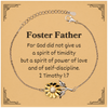 Sunflower Bracelet Foster Father Gift 2 Timothy 1:7 Engraved Inspirational Jewelry for Christmas Birthday Christmas Holidays