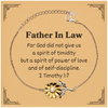 Father In Law Bracelet Engraved with 2 Timothy 1:7 for Christmas Gift - Inspirational Sunflower Jewelry for Father In Law - Hope and Confidence Bracelet for Father In Law - Unique Gift for Father In Law