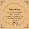 Sunflower Bracelet Inspirational Pop-in-law Gift For Christmas and Birthday with Power, Love, and Self-Discipline 2 Timothy 1:7