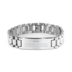 Stainless Steel Bracelet Gran - Engraved Spirit of Power, Love, and Self-Discipline - Inspirational Gift for Christmas, Birthday, Veterans Day - Unique Gran Bracelet