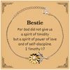 Sunflower Bracelet Bestie Gift for Her Inspirational Jewelry with Engraved 2 Timothy 1:7 Quote, Perfect Birthday or Christmas Present showing Confidence and Love