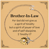 Brother-In-Law Engraved Sunflower Bracelet - Power, Love, Self-Discipline Gift for Birthday, Christmas, Graduation and Veterans Day