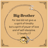 Big-Brother Engraved Sunflower Bracelet - Spirit of Power, Love, and Self-Discipline - Inspirational Jewelry for Birthday, Graduation, Holidays, Veterans Day