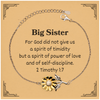 Big Sister Sunflower Bracelet - Spirit of Power, Love, and Self-Discipline Jewelry for Birthday, Christmas, Graduation, Veterans Day Gift