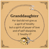 Sunflower Bracelet Granddaughter Inspirational Engraved Gift for Christmas Graduation Hope and Confidence 2 Timothy 1:7