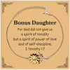Sunflower Bracelet Bonus Daughter Gift of Love and Power Inspirational Jewelry for Birthday, Christmas, Graduation - 2 Timothy 1:7
