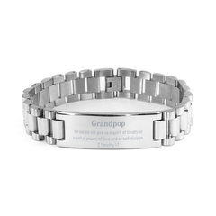 Stainless Steel Grandpop Bracelet Engraved with 2 Timothy 1:7 Inspirational Gift for Grandfather on Christmas Birthday, Stainless Steel Grandpop Bracelet 2 Timothy 1:7 Gift for Grandfather, Stainless Steel Grandpop Bracelet for Grandfather - Inspirational