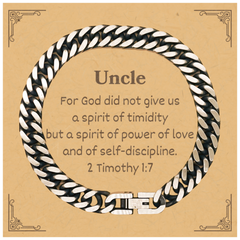 Uncle Cuban Link Chain Bracelet - A Spirit of Power, Love, and Self-Discipline, Inspirational Gift for Birthday and Christmas