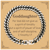 Goddaughter Cuban Link Chain Bracelet - Empowering 2 Timothy 1:7 Gift for Birthday, Christmas, and Holidays - Inspirational Jewelry for Confidence and Love