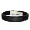 Granddaughter Black Glidelock Bracelet - Believe in Yourself Engraved Gift from Grandma for Birthday, Christmas, and Graduation - Inspirational Support for Confidence and Success