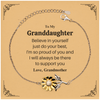 Granddaughter Sunflower Bracelet Engraved Inspirational Quote for Graduation and Birthday Gifts - Believe in Yourself, Grandmothers Love and Support Always