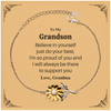 Engraved Sunflower Bracelet for Grandson - Believe in yourself, Im proud of you. Graduation Gift for Inspiring Confidence and Hope-filled Support from Grandma