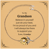 Sunflower Bracelet Grandson Engraved Believe in Yourself Graduation Gift from Grandpa