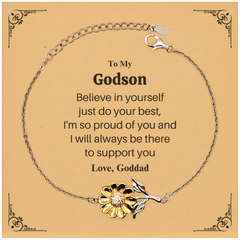 Sunflower Bracelet Godson Inspirational Gift Love Goddad Birthday Confidence
