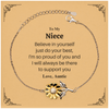 Sunflower Bracelet Niece Gift - Engraved Believe in Yourself Inspirational Jewelry for Birthday Christmas Graduation - Auntie Support Love Confidence