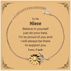 Sunflower Bracelet for Niece - Believe in Yourself - Engraved Inspirational Gift from Uncle - Birthday, Graduation, Holidays - Supportive and Unique Jewelry to Boost Confidence and Hope