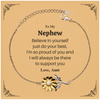 Sunflower Bracelet for Nephew - Believe in Yourself Inspirational Gift from Aunt - Graduation, Birthday, Holidays - Engraved Confidence and Love