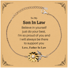 To My Son In Law Engraved Sunflower Bracelet, Father In Law Support, Birthday Gift for Him, Inspirational Confidence Jewelry, Proud Father In Law, Son In Law Graduation present