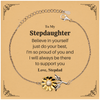 Stepdaughter Sunflower Bracelet Engraved Supportive Love Stepdad Inspirational Gift for Birthday, Christmas, Graduation, Veterans Day, Easter