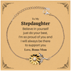 Stepdaughter Sunflower Bracelet Believe in Yourself Inspirational Gift for Birthday and Christmas, Bonus Mom Love and Support - Engraved Jewelry for Her