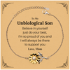 Sunflower Bracelet for Unbiological Son - Believe in Yourself Inspirational Gift from Mom for Christmas, Birthday - Unique Engraved Supportive Jewelry for Him
