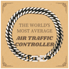 Air Traffic Controller Cuban Link Chain Bracelet - THE WORLDS MOST AVERAGE Air Traffic Controller Engraved Gift for Graduation, Birthday, and Holidays