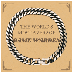 Game Warden Cuban Link Chain Bracelet - THE WORLDS MOST AVERAGE Gift for Wildlife Enthusiasts, Hunting Lovers, and Nature Protectors - Perfect Birthday, Christmas, or Graduation Present for Outdoor Adventurers