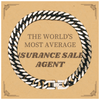 Insurance Sales Agent Cuban Link Chain Bracelet - The Worlds Most Average Insurance Sales Agent Gift Idea for Birthday, Christmas, and Graduation