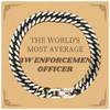 Law Enforcement Officer Cuban Link Chain Bracelet - The Worlds Most Average Gift for Proud Law Enforcement Officers, Christmas, Birthday, Retirement, Graduation, Appreciation