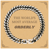 Orderly Cuban Link Chain Bracelet - THE WORLDS MOST AVERAGE Confidence Boosting Gift for Birthday, Anniversary, Christmas, and Graduation - Engraved Mens Jewelry for Him or Her