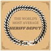 Sheriff Deputy Cuban Link Chain Bracelet - Engraved Confidence for Holidays and Graduation Gift