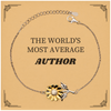 Author Sunflower Bracelet - Unique Inspirational Stainless Steel Jewelry for Writers, Birthday and Graduation Gift for Authors